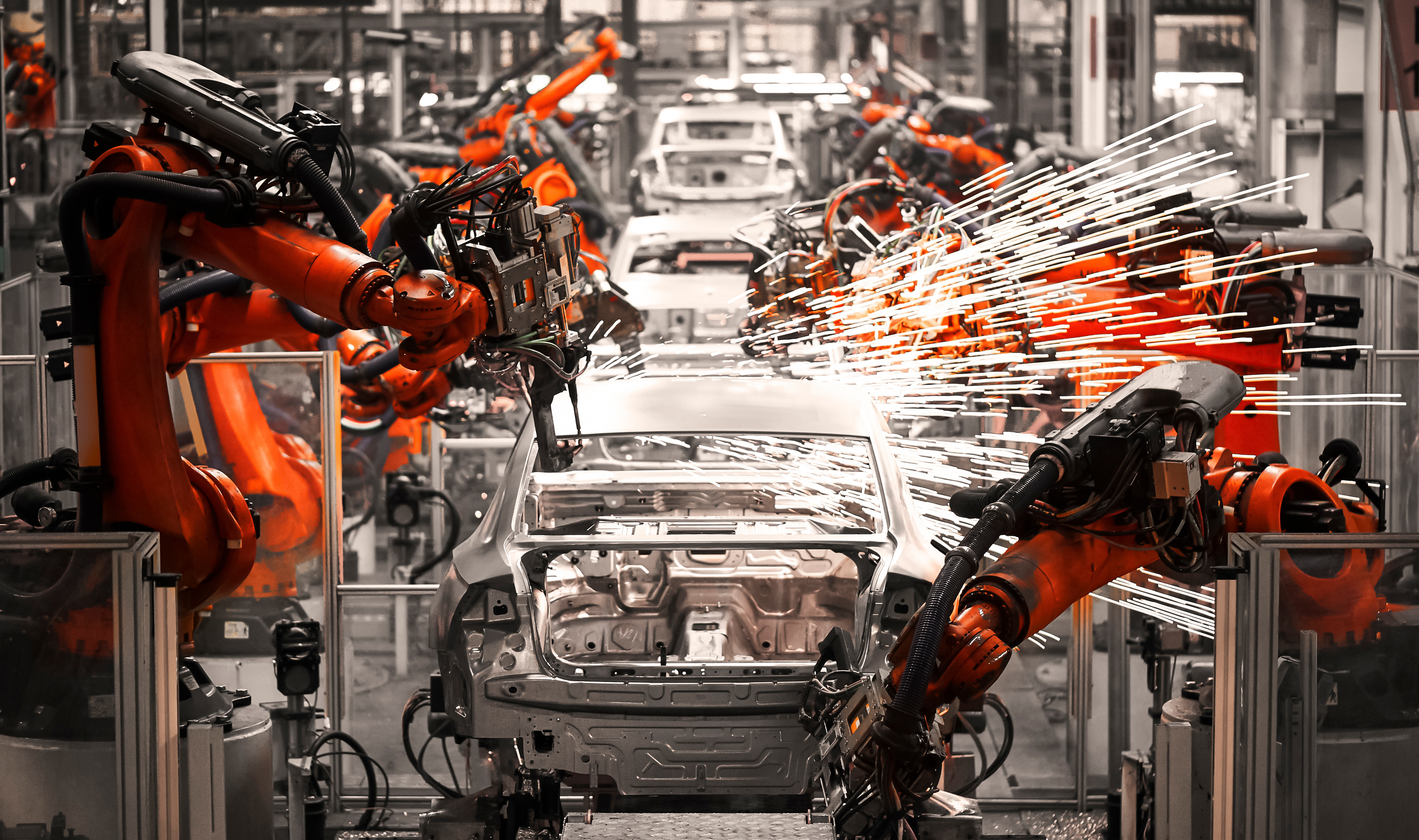 Car manufacturing robots